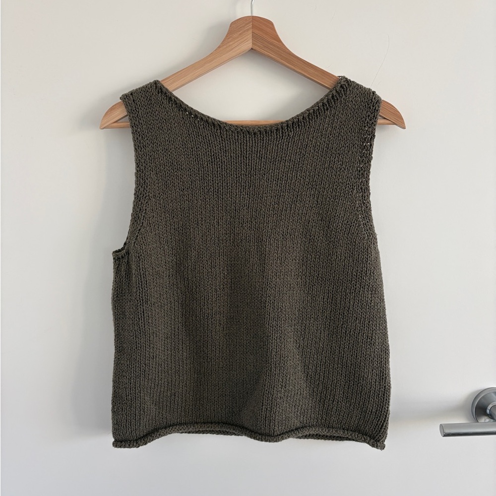 Mijeong Park Knitted Olive Green Tank Vest